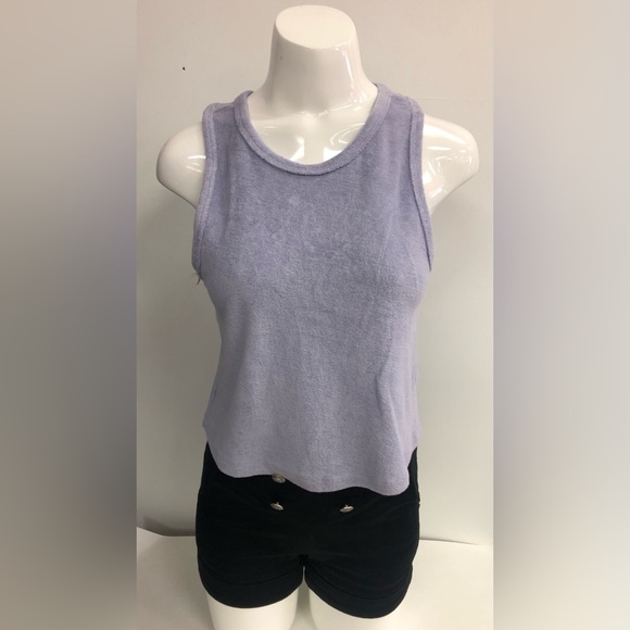 NWT SELECTED FEMME CROPPED SLEEVELESS TOP IN WASHED PURPLE - Picture 3 of 11